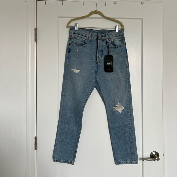 Classic Blue Distressed Jeans - Picture 1 of 10